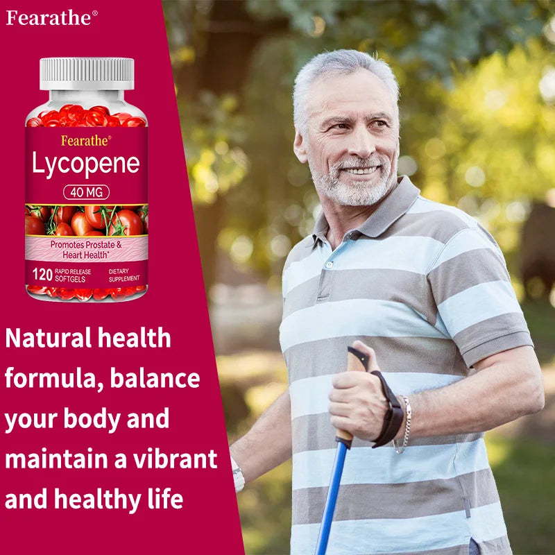 Premium Lycopene 40mg, Dietary Supplement for Prostate, Antioxidant, Heart, Skin & Immune Health, Non-GMO, 30/60/120 Softgels