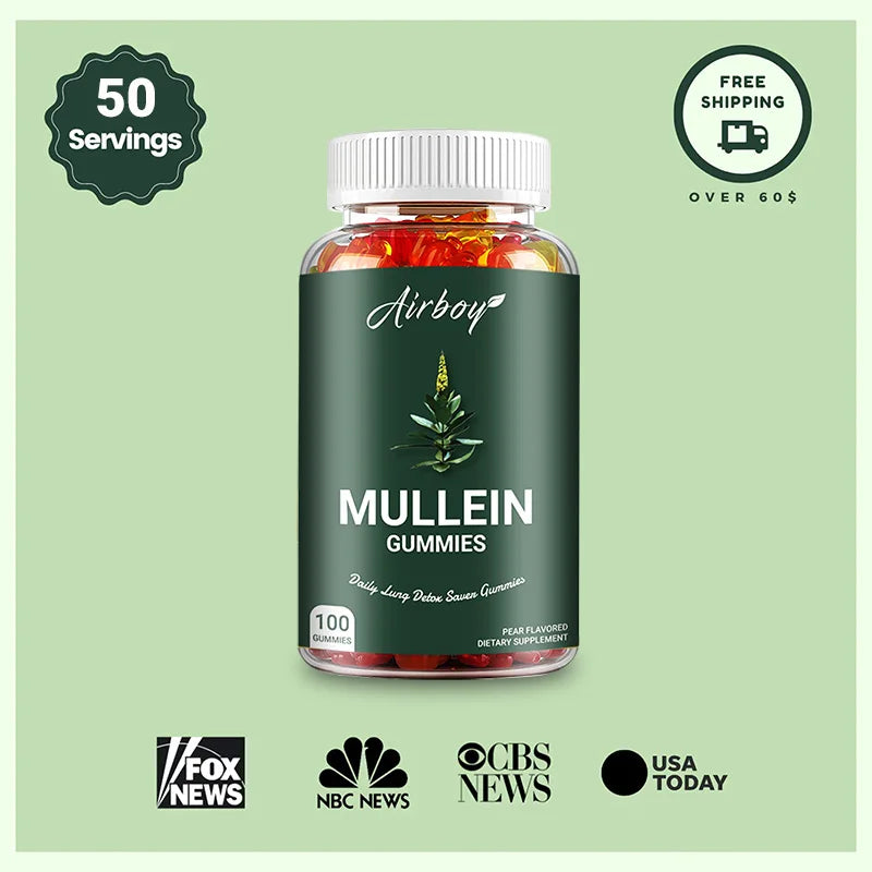 Mullein Gummies - Lung Cleansing and Detoxification, Promotes Respiratory Health, Boosts Immunity