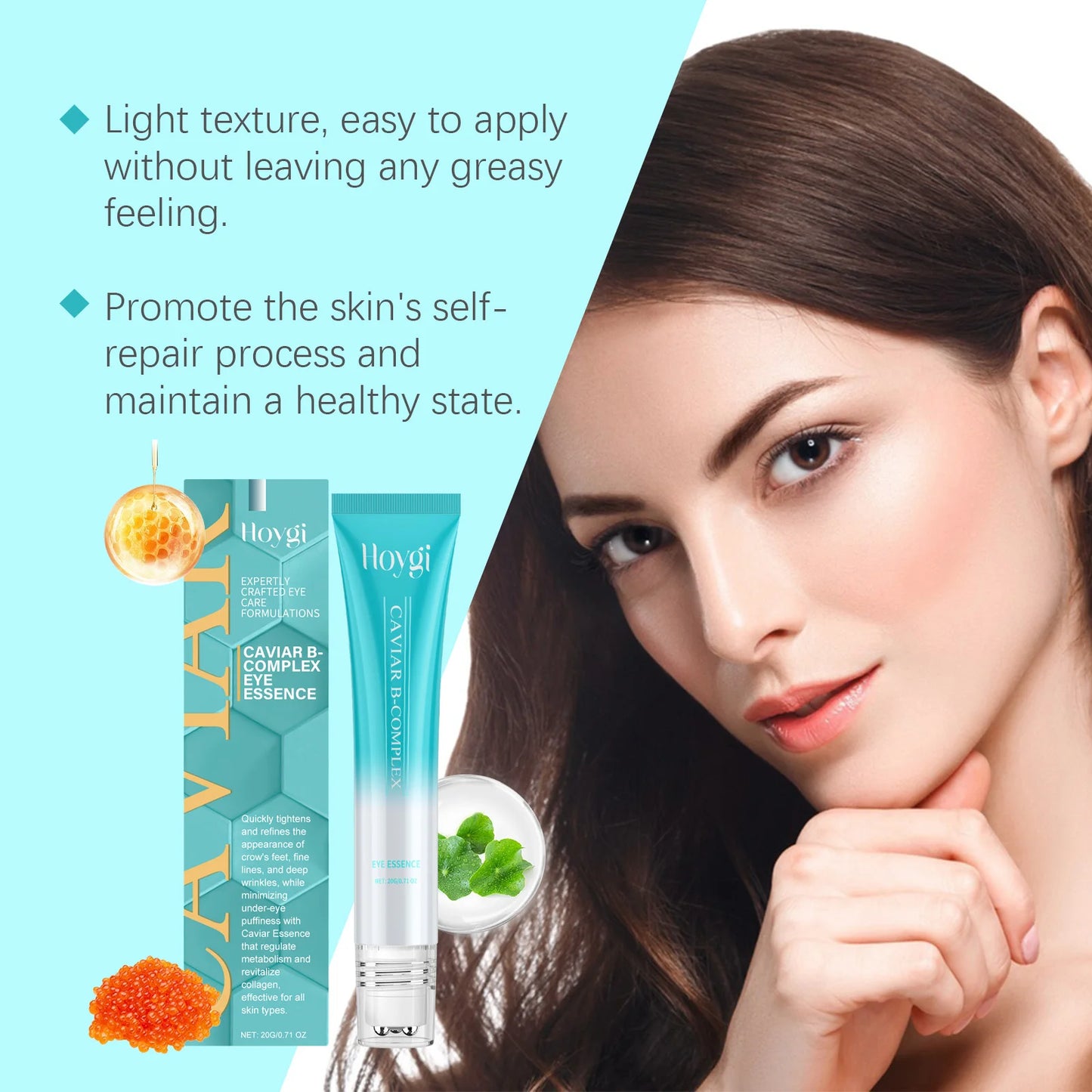 Caviar B-Complex Eye Essence Remove Dark Clrcles Anti Puffiness Smoothing Fine Lines Moisturize Skin Around the Eye Serum