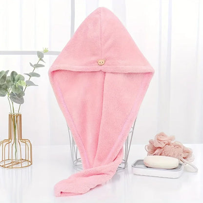 Ultra-Absorbent Microfiber Hair Towel - Double-Layered, Quick-Dry Design - Ideal for Shower, Gym & Spa Use