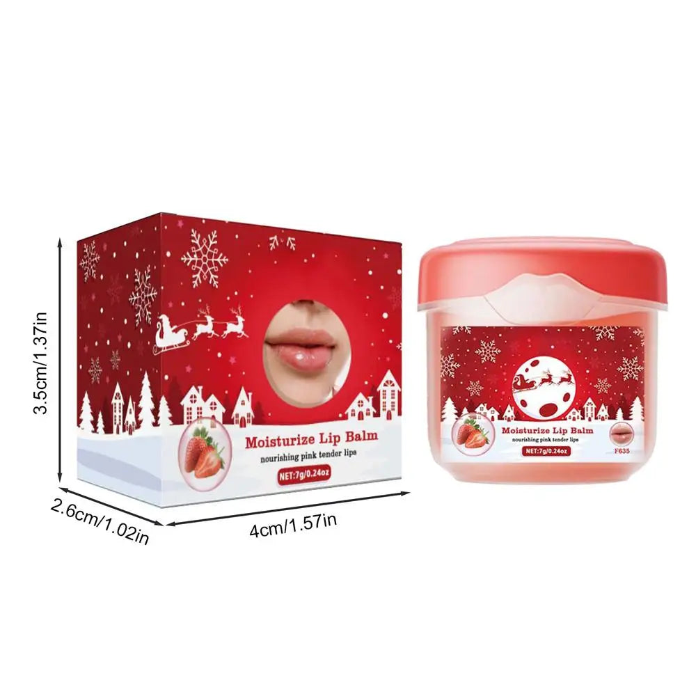 Strawberry Lip Balm Moisturizing Lip Butter Hydrating Repair Protecting Lip Care Lightly Scented Balm Christmas Lip Balm