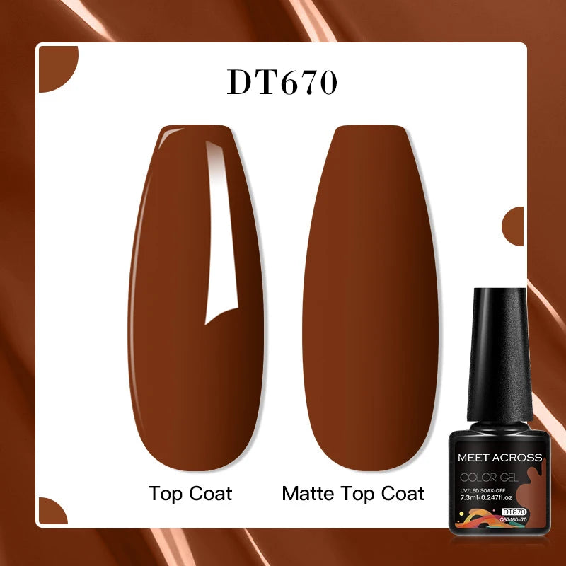 MEET ACROSS 7ml Golden Cat Magnetic Gel Nail Polish Dark Brown Red Green Christmas Nail Art Varnish Winter Autumn For Nails