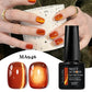 MEET ACROSS Guava & Grape Color Cat Magnetic Gel Green Glass Bead Cat Eye Gel Soak Off UV Gel Nail Art Varnish Salon Home DIY
