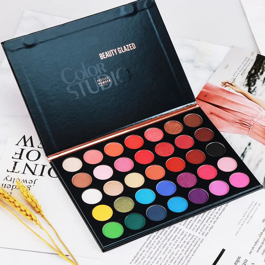 BEAUTY GLAZED Palette Eyeshadow 35 Colors Matte / Shimmer Natural Smokey  Glitter Eyeshadow  Make Up