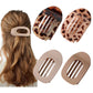 Fashion Oval Flat Hair Clips for Women New Design Leopard Large Flat Round Claw Clip French Hair Clips Trendy Hair Accessories