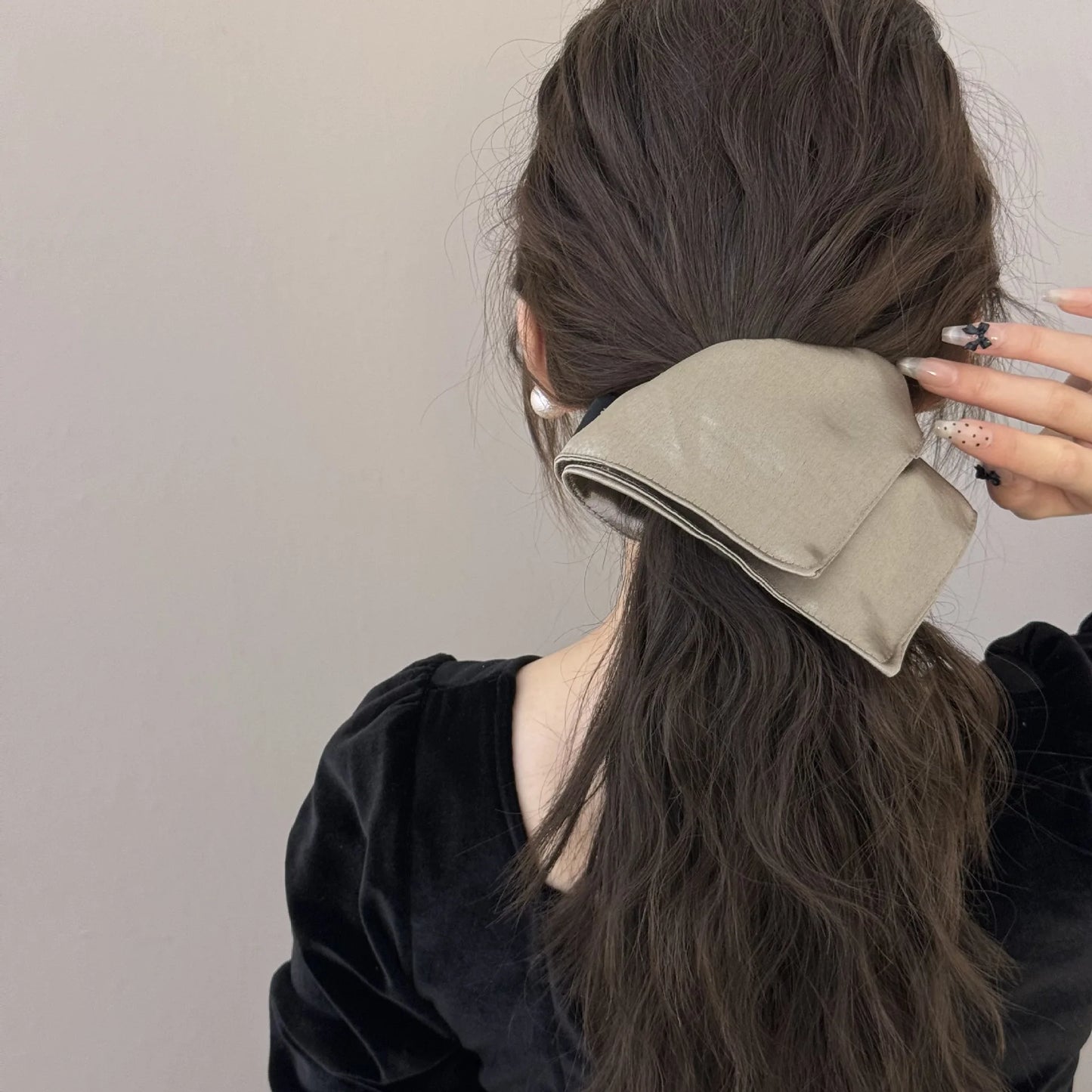 Satin Silk Square Scrunchies Elastic Hair Bands Women Girls Solid Ponytail Holder Large Hair Ties Rope Hair Accessories Fashion
