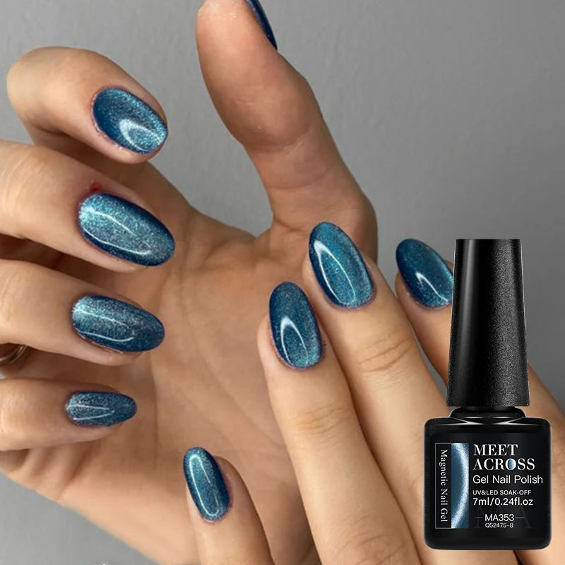 7ml Red Series Cat Magnetic Gel Nail Polish Sparkle Glitter Semi Permanent Nail Art UV Gel Varnish Manicure For Valentines Nails