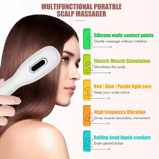 Electric Scalp Massage Comb Infrared Light Head Massager for Hair Growth Medicine Scalp Oil Applicator Anti-Hair Loss
