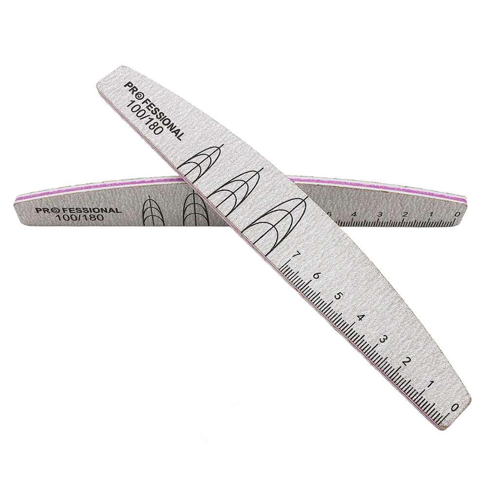 5/10 Pcs Double Sided Nail Art File Set With Scale Grey Sandpaper Nail Stylist Supplies Manicure Products Sand Nails Salon Tools
