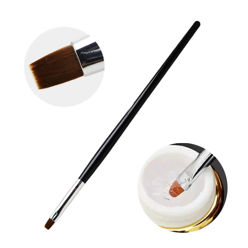 1PC Dual Ended Nail Art Painting Brush Acrylic UV Gel Extension Builder Handle Pattern Coating Drawing Pen DIY Manicure Tools