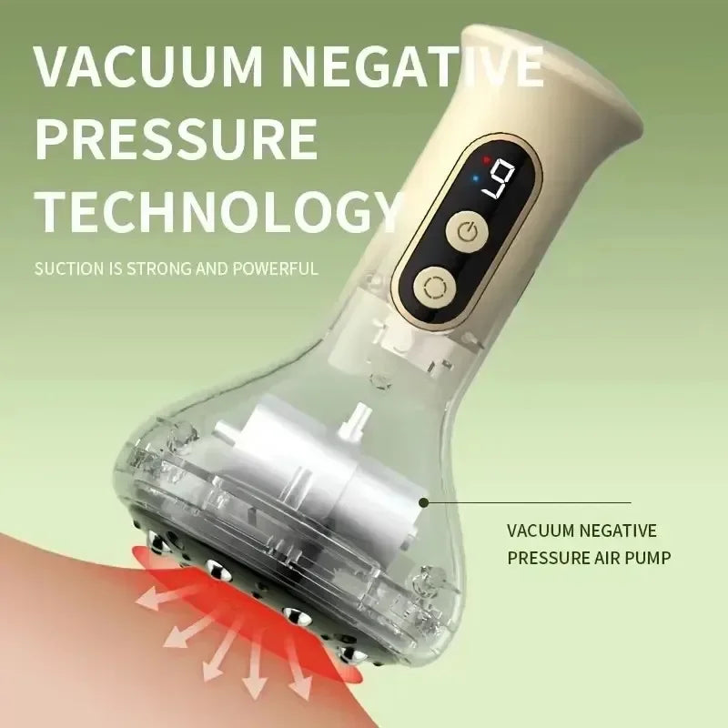 USB Rechargeable Handheld Abdominal Massager with Adjustable Guasha Cupping Intensity for Hot Compress Arm & Leg Massage