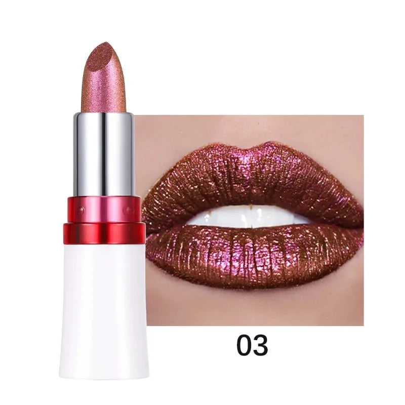 Metallic Lipstick Blue Purple Chameleon Lipstick Glitter Diamond Shimmer Color Changing Lip Gloss Pearl Shine Charming Makeup