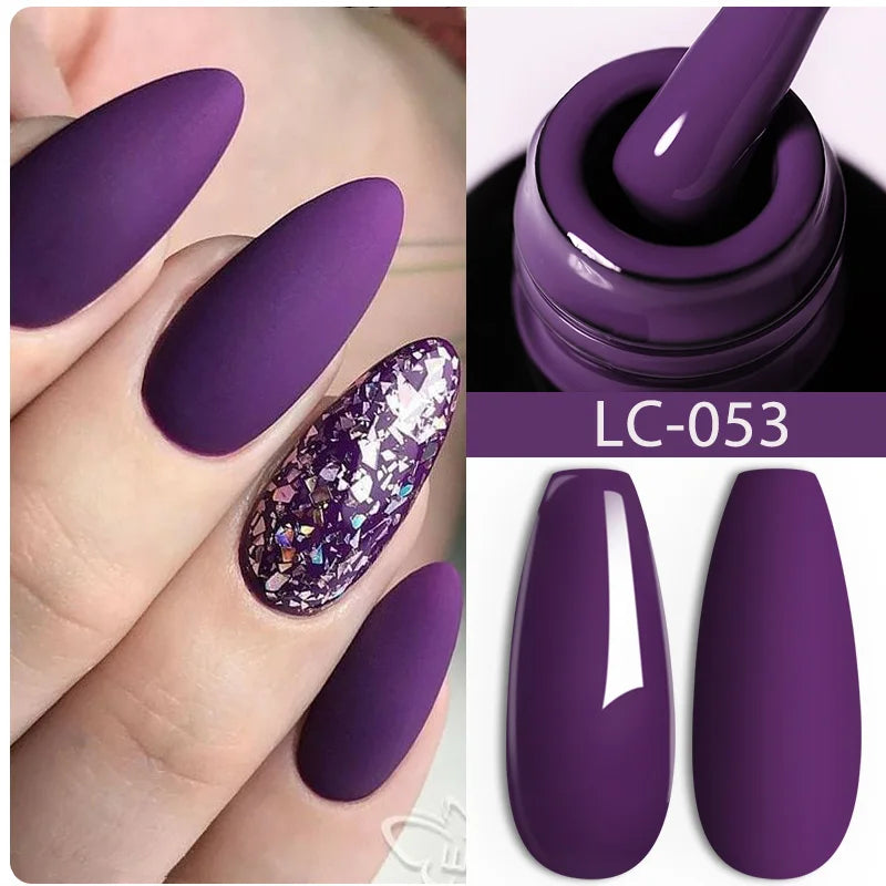 LILYCUTE 7ML Auroras Thermal Gel Nail Polish Nude Dark Purple Glitter Gradient Temperature Color Changing Nail Art Gel Varnishes