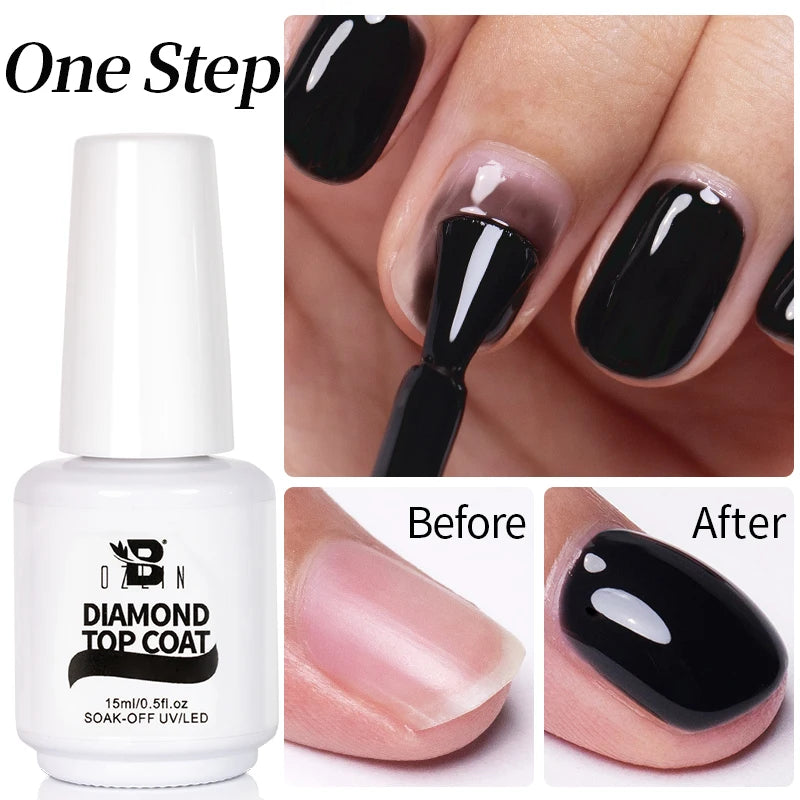 AWStorG 15ML Super Top Coat  Function Gel No Wipe Matte Top Gel Transparent Soak Off  UV LED NailArt Manicure Gel Varnish Primer