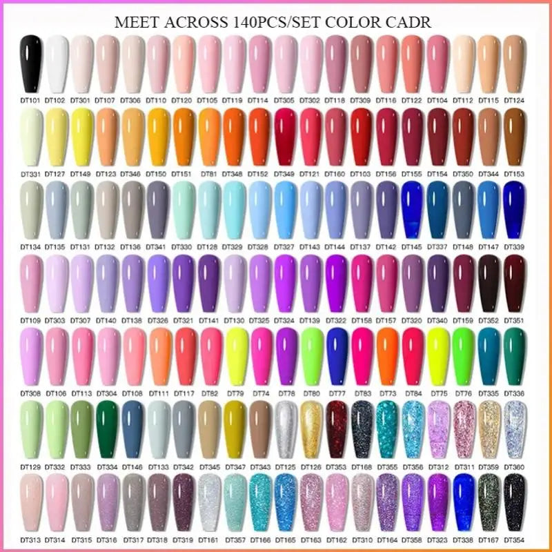 140/160pcs Colorful Gel Nail Polish Set Nail  Art Semi-permanent Varnish Soak Off Uv LED Gel Professional Manicure Set Nails Kit