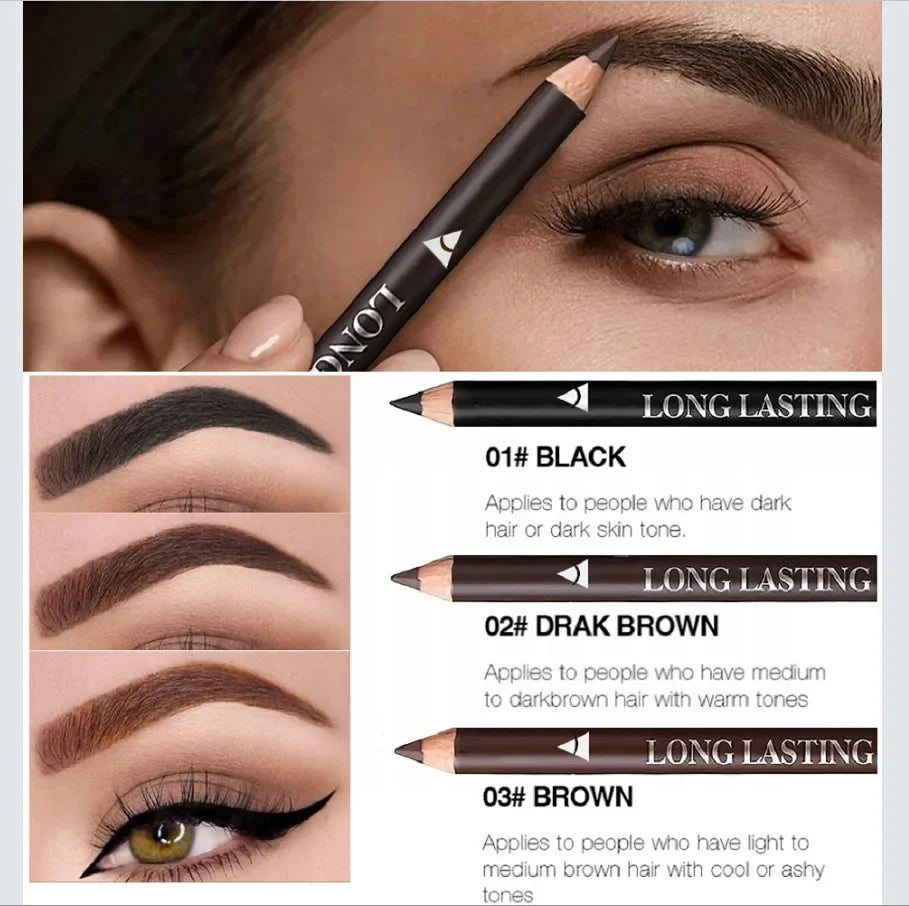 6/12Pcs Eye Brow Pencil Waterproof Professional Women Eye Makeup Pen Easy Color Natural Black Brown Cosmetic Beauty Eyebrow Tool