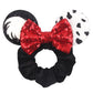 Disney Mouse Ears Velvet Scrunchies Hairband Women Elastic Ponytail Holder Girls Sequin Bow 2023 Kids Party DIY Hair Accessories