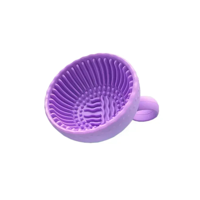 1pc Quick Clean Makeup Brush Cleaner Silicone Scrubber Box Beauty Egg Powder Puff Non-slip Deep Cleaning Bowl Clean Mat Tools
