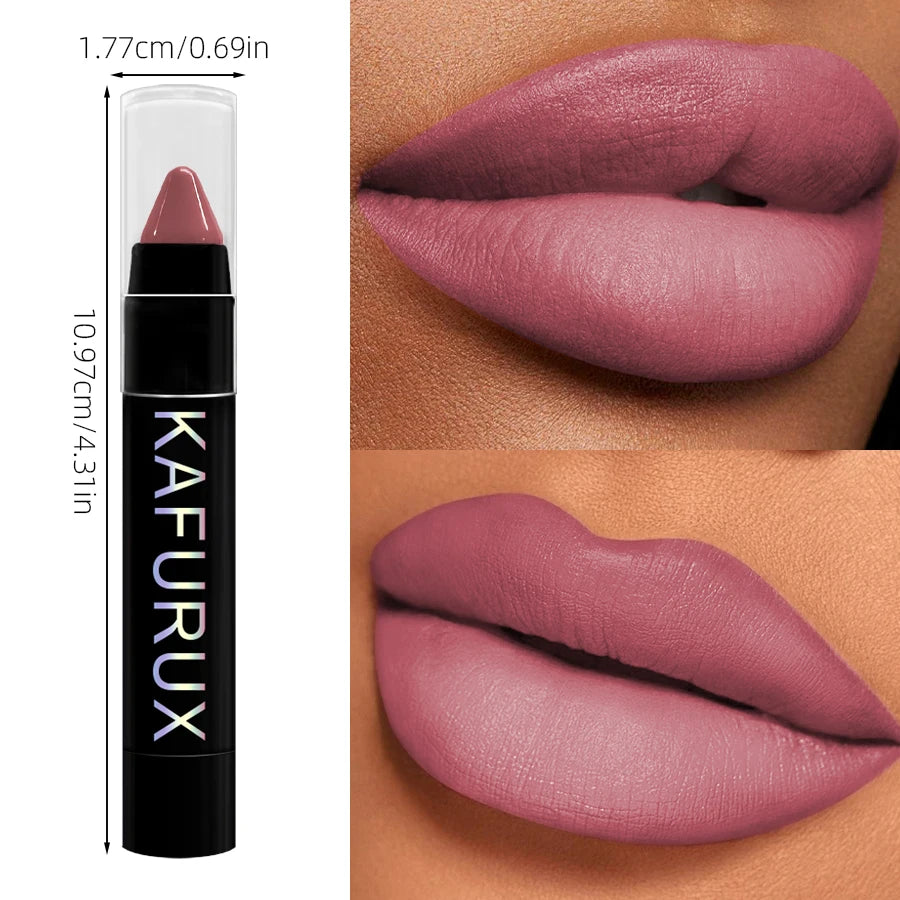 15 Colors Nude Velet Matte Lipstick Pencil Waterproof Long Lasting Red Brown Pink Lip Liner Pen Non-Stick Cup Makeup Lip Tint Pe