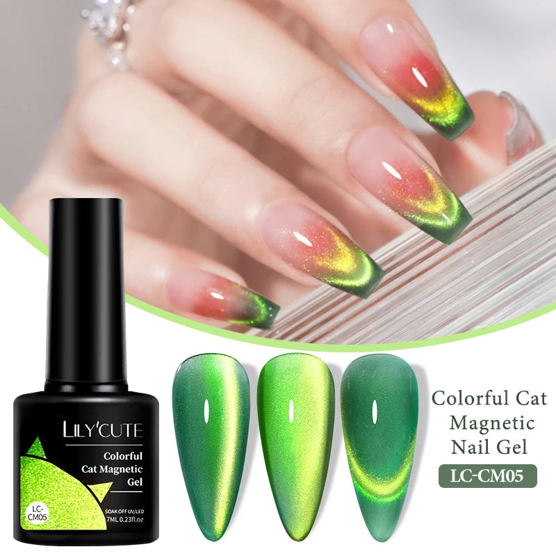 LILYCUTE Thermal Nail Gel Polish 3 Layers Temperature Shiny Color Changing Series Semi Permanent  Soak Off UV Nail Gels Polish