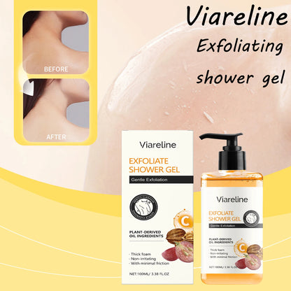 Viareline Exfoliating Body Shower Gel Gentle Remove Dead Skin Improve Roughness Smoothing Moisturizing Shower Gel