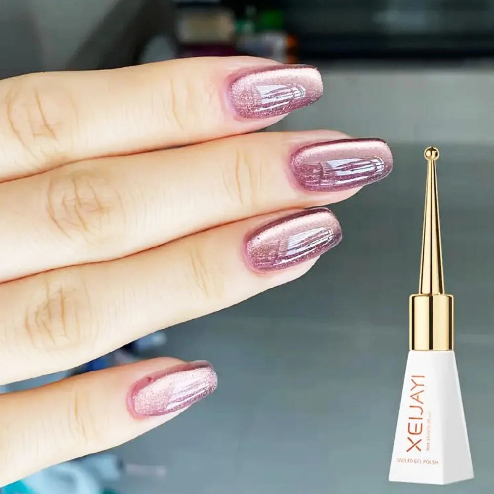 10ml/Bottle Ruby Red Cat Eye Gel Nail Polish Wine red Cherry Dopamine Glitter Nail Gel Soak Off LED/UV Semi-Permanent Manicure