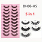 Fluffy False Eyelashes Eyelash Extensions, 10 Pairs Wispy Cat-Eye Look Faux Lashes, Natural Look Eyelash Extensions, Volumized F