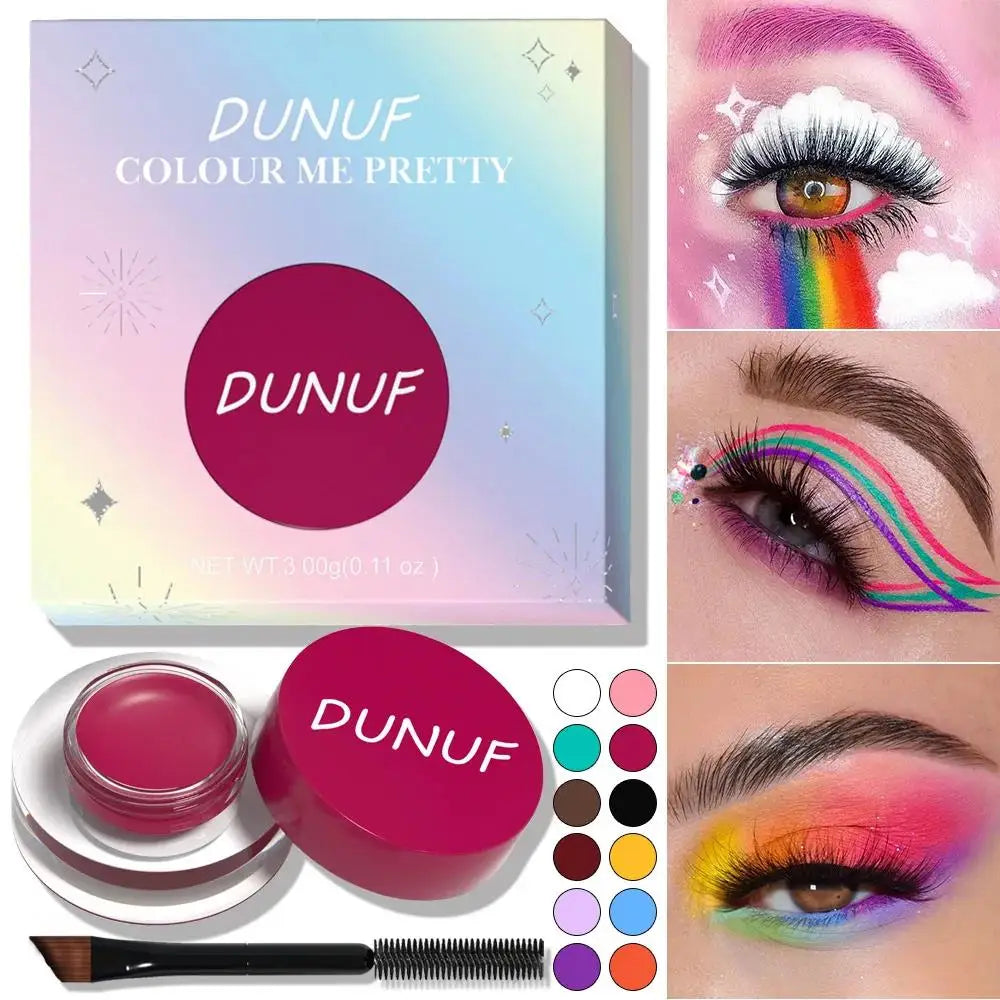 Multipurpose Cream Eyeshadow Eyeliner Waterproof Matte Finish 12 Shades For Professional Makeup Artists And Beginners