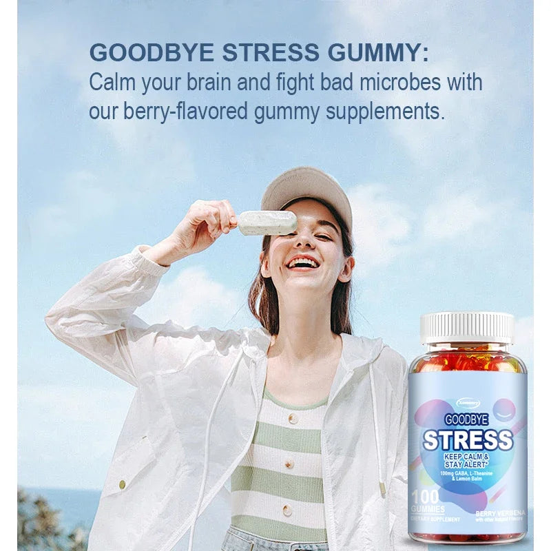 Goodbye Stress Gummies - Stress Relief, Sleep, Mood, Skin, Nails, Memory and Focus, Joint Support, Overall Health