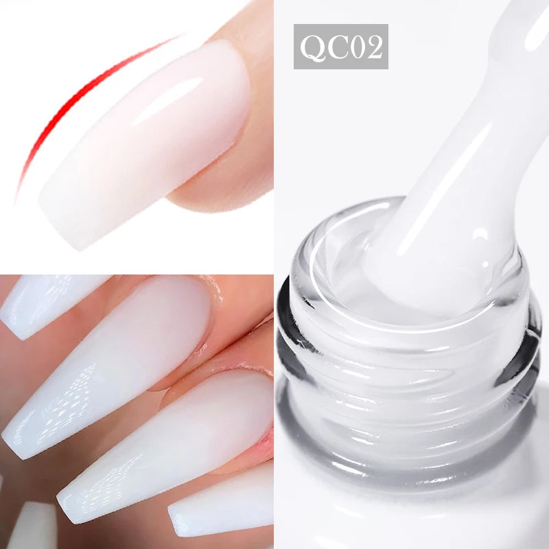 BORN PRETTY Milky White Jelly Nude Gel Nail Polish 10ml White Translucent Soak Off Gel Vernis Semi Permanent Need UV Light Cure