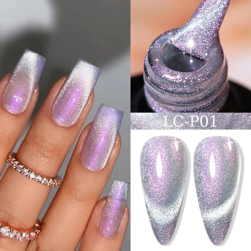 LILYCUTE 7ML Auroras Glitter Thermal Gel Nail Polish Temperature Color Changing Semi Permanent Soak Off Nail Art UV Gel Varnish