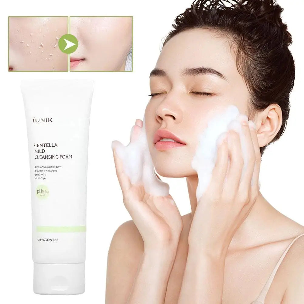 Korea IUNIK Centella Asiatica Cleans Skin Care  Mild Cleansing Foam Cleanser Calming Gel Propolis Vitamin Moisturizing Cleanser