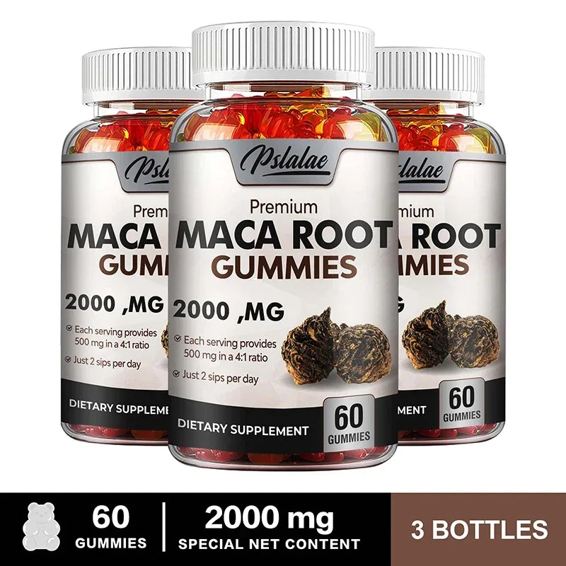 Maca Root Gummies - Enhances Energy, Endurance, Muscle Mass, Hormone Balance