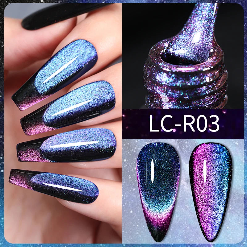 LILYCUTE Thermal Nail Gel Polish 3 Layers Temperature Shiny Color Changing Series Semi Permanent  Soak Off UV Nail Gels Polish
