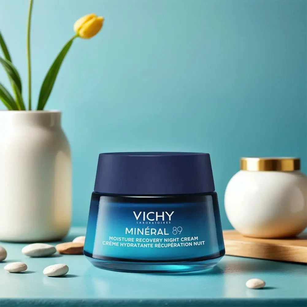 Korea Vichy Face Cream Pure Hyaluronic Acid Mineral Deep Hydration Anti-Wrinkle Anti-Aging Smoothing Night Skin Care 50ml
