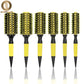 Professional Round Wooden Hair Brush 6 Sizes Boar Bristle Mix Nylon Salon Women Hair Styling Tools Yellow Brazil Hair Curlerl
