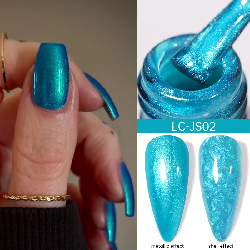 LILYCUTE 7ML Auroras Thermal Gel Nail Polish Nude Dark Purple Glitter Gradient Temperature Color Changing Nail Art Gel Varnishes