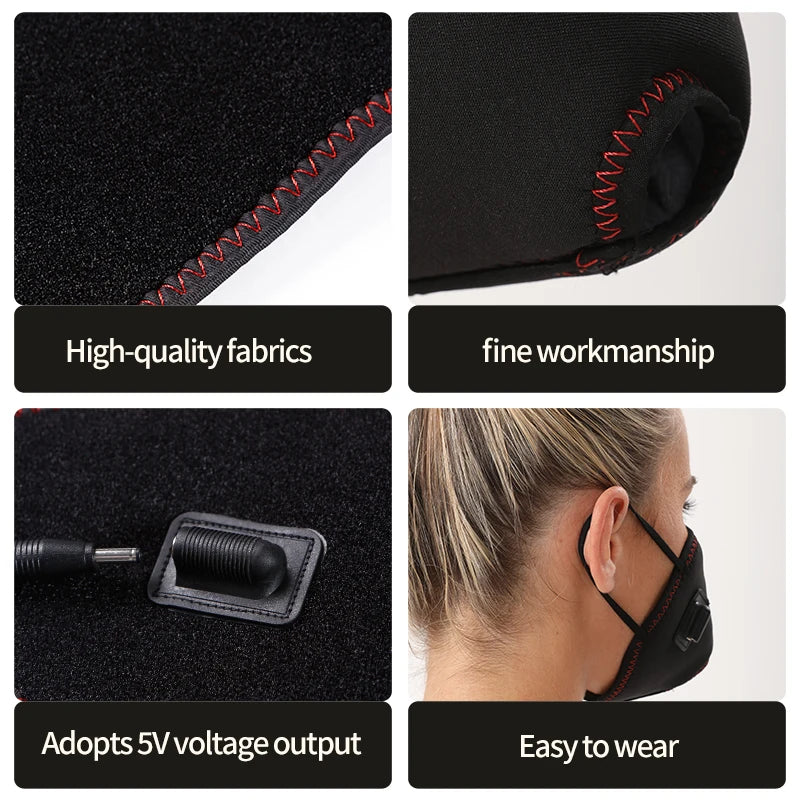 Electric Heated Mouth & Nose Mask - 3 Timer Settings, Relieves Seasonal Rhinitis, Oral-Nasal Discomfort, Winter Warm Care