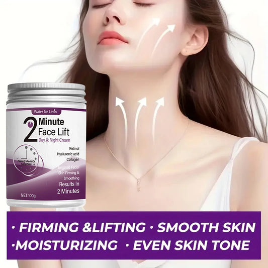 2 Minutes Facial Lifting Day and Night Cream Contains Retinol, Hyaluronic Acid and Collagen - Moisturizing Lotion Suitable for All Light Skin Tone, No Fragrance, Absorption of 2 Minutes
