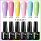 MEET ACROSS 6Pcs Gel Nail Polish Set Pink Red Green Macaron Color Manicure Kit For Nails UV Gel Nail Art Varnish Nail Supplies