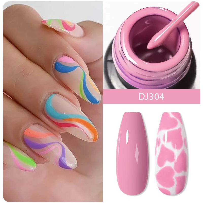MEET ACROSS 5ml Sliver Metallic Liner Gel Nail Polish Super Bright Mirror Effect Painting Drawing Line Graffiti Stripe Nail Art