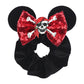 Disney Mouse Ears Velvet Scrunchies Hairband Women Elastic Ponytail Holder Girls Sequin Bow 2023 Kids Party DIY Hair Accessories