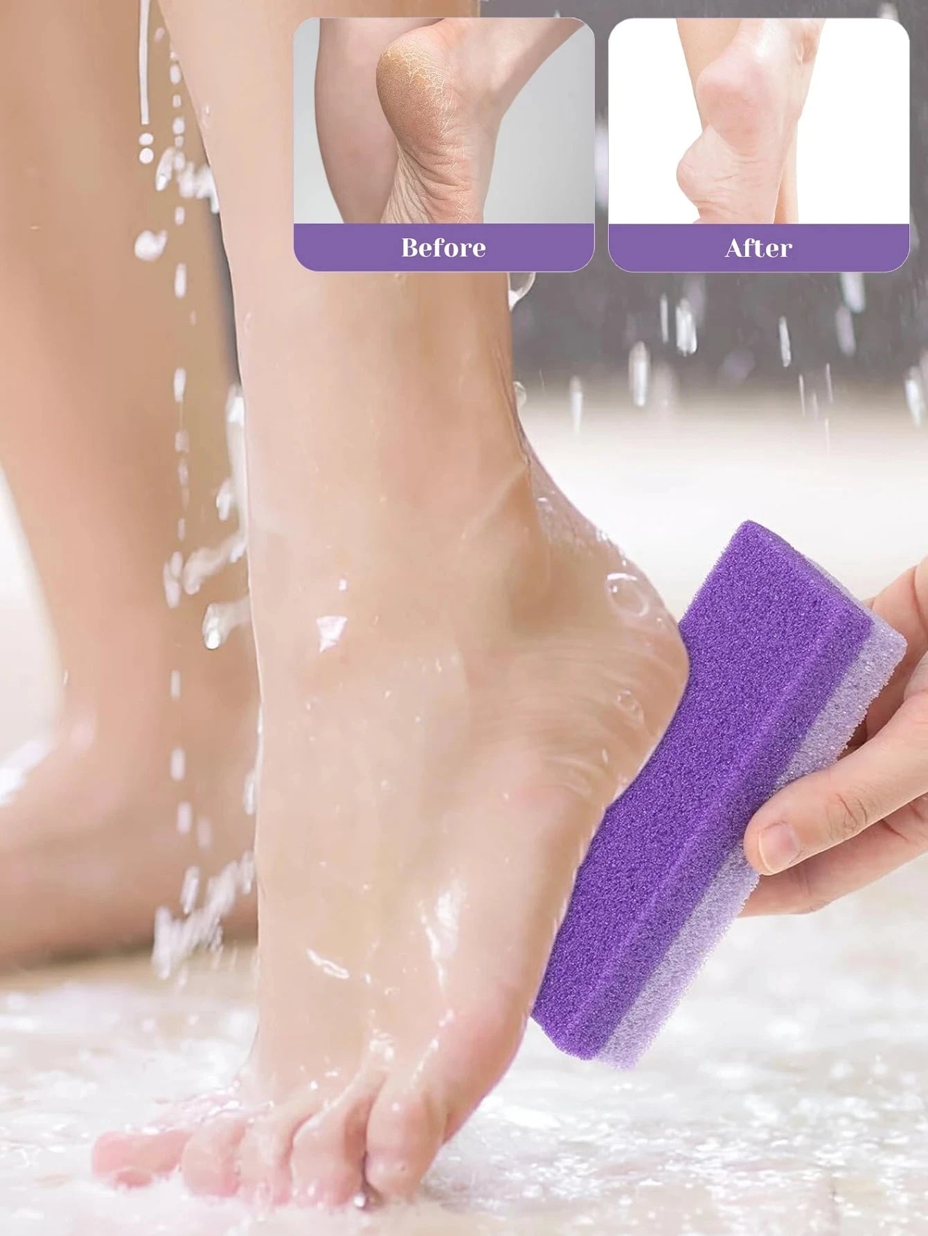 1/4/6Pcs Foot Pumice Stone Exfoliating File, Callus Dead Skin Remover,Heel Brush,Salon Foot Scrub Pad,Pedicure Exfoliating Tools