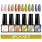 Mtssii 6PCS/Set Sparkly Nude Pink Gel Nail Polish Glitter Semi Permanent Nail Art LED UV Soak Off Gel Varnish Nail Supplies
