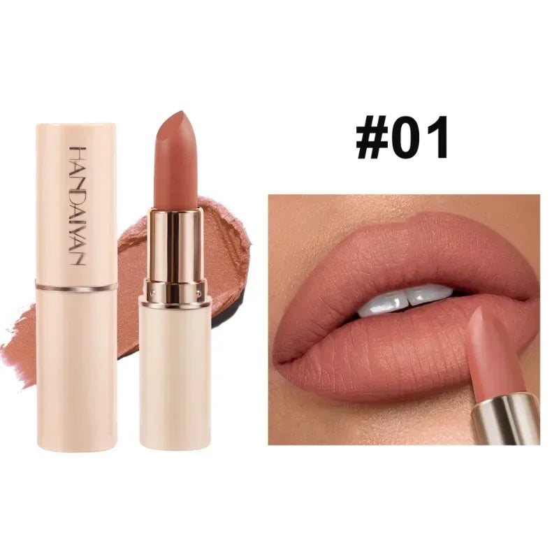 Deep Red Matte Lipstick 8 Colors Waterproof Non-stick Cup Lip Balm Makeup Dark Red Lipsticks Velvet Easy To Color Lips Cosmetics
