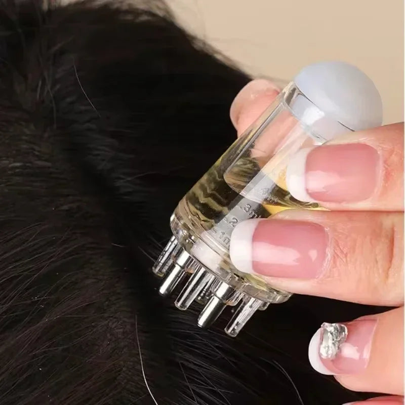 Upgraded Essential Oil Scalp Massage Comb for Hair Growth - 1ml Applicator Head, Anti-Hair Loss Solid Comb with Medicine Dispens