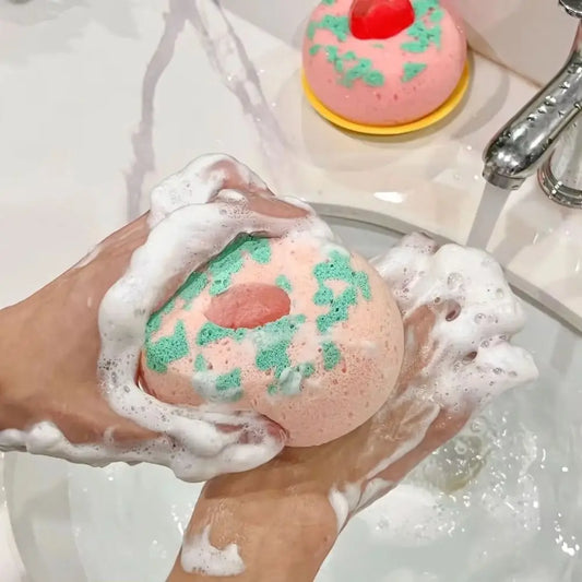 Cartoon Animal Capybara Bath Sponge Ball with Mini Soap Face Washing Bathing Cleaning Brush Household Bathroom Accessories