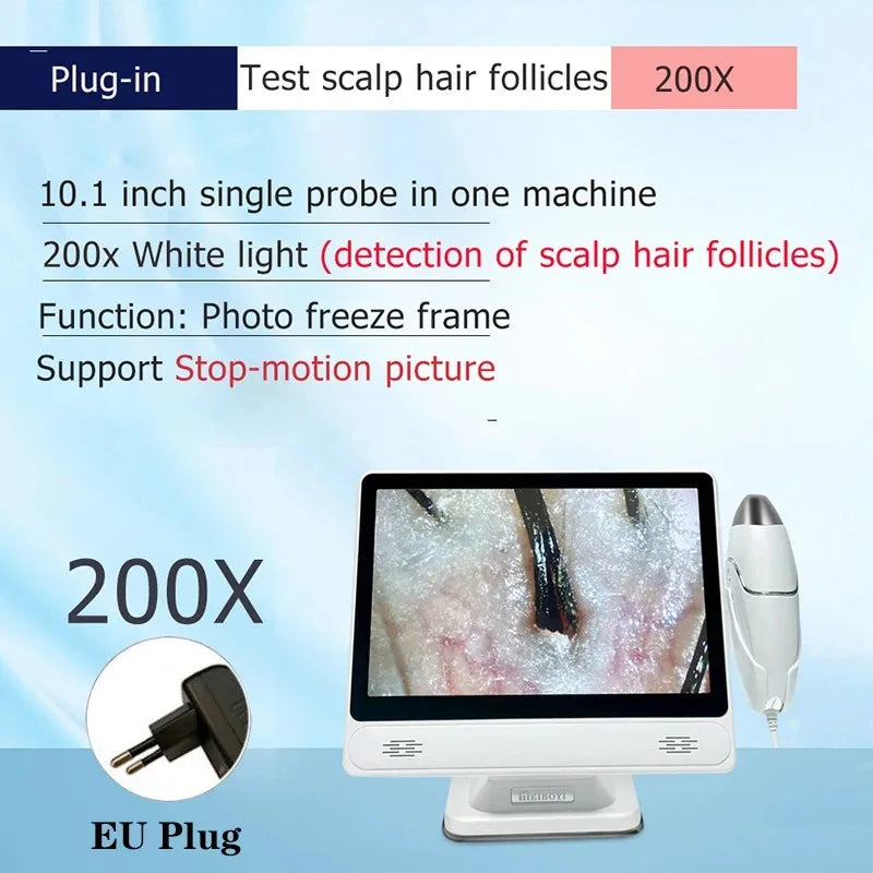2026 Professional Hair Scalp Camera Detector HD Digital Skin Analyzer Hair Follicle Oil Moisture Test Device 10 Inch Skin Tester