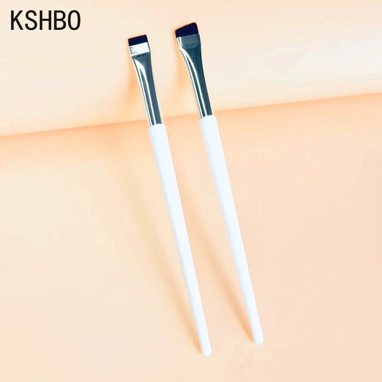 KSHBO 2pcs/set Brow Contour Brush Eyebrow Eyeliner Brush Portable Small Angled Eyebrow Liner Brush Women Makeup Cosmetic Tools