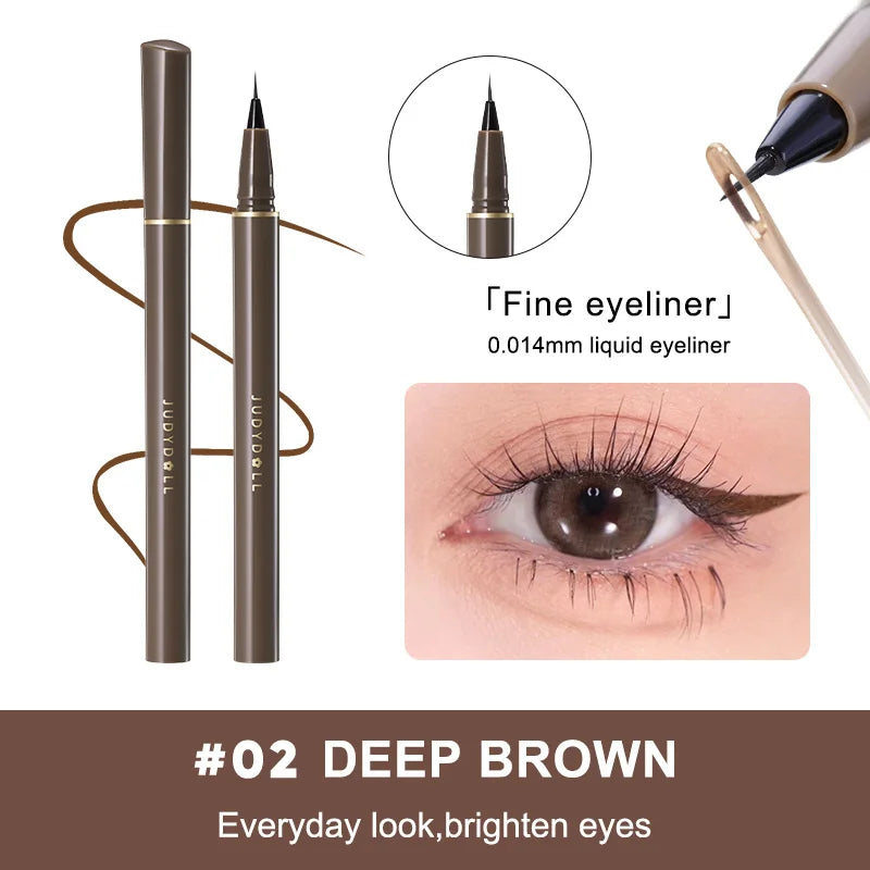 Judydoll Precision Liquid Eyeliner Pen, Ultra-Fine Tip, Waterproof, Smudge-Proof, 24-Hour Long-Lasting, Perfect for Lash Line